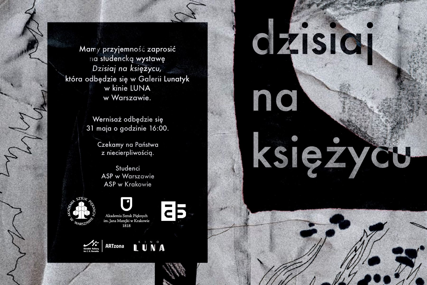 Wystawa studencka „Dzisiaj na księżycu” w galerii Lunatyk w Warszawie