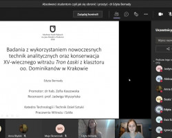 Spotkanie z cyklu "Absolwenci studentom" z dr Edytą Bernady, Koło Naukowe WKiRDS ASP w Krakowie, rok akademicki 2020/2021, fot. Justyna Machnik