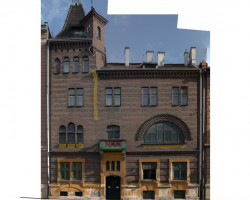Inwentaryzacja fotogrametryczna i rejestr stanu zachowania elewacji frontowej kamienicy przy al. Słowackiego 9, projektu Jana Sasa Zubrzyckiego z roku 1899, Pracownia Dokumentacji Konserwatorskiej Malarstwa i Rzeźby, rok akademicki 2020/2021, wyk. studentka III roku WKiRDS, spec. konserwacja rzeźby - Aneta Śliwińska